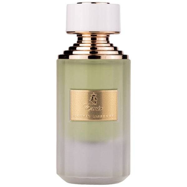 Sticla de parfum Emir Cedrat Essence 75 ml, design elegant si luxos, cu finisaje atent lucrate, potrivit pentru iubitorii de parfumuri orientale rafinate