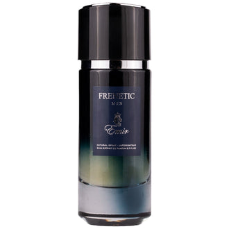 Sticla de parfum Emir Frenetic Men 80 ml, design elegant si luxos, cu finisaje atent lucrate, potrivit pentru iubitorii de parfumuri orientale rafinate