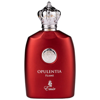 Sticla de parfum Emir Opulentia Flame 100 ml, design elegant si luxos, cu finisaje atent lucrate, potrivit pentru iubitorii de parfumuri orientale rafinate