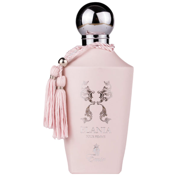 Sticla de parfum Emir Elania 100 ml, design elegant si luxos, cu finisaje atent lucrate, potrivit pentru iubitorii de parfumuri orientale rafinate