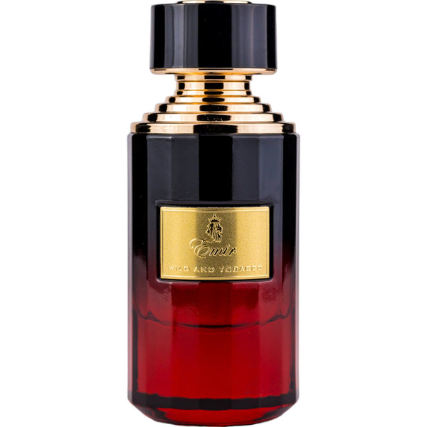 Sticla de parfum Emir Wild and Tobacco 75 ml, design elegant si luxos, cu finisaje atent lucrate, potrivit pentru iubitorii de parfumuri orientale rafinate