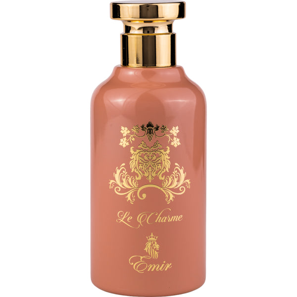 Sticla de parfum Emir La Charme 100 ml, design elegant si luxos, cu finisaje atent lucrate, potrivit pentru iubitorii de parfumuri orientale rafinate
