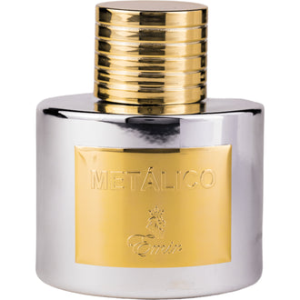 Sticla de parfum Emir Metalico 100 ml, design elegant si luxos, cu finisaje atent lucrate, potrivit pentru iubitorii de parfumuri orientale rafinate