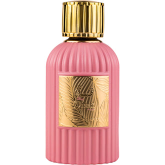 Sticla de parfum Paris Corner Qissa Pink 100 ml, design elegant si luxos, cu finisaje atent lucrate, potrivit pentru iubitorii de parfumuri orientale rafinate