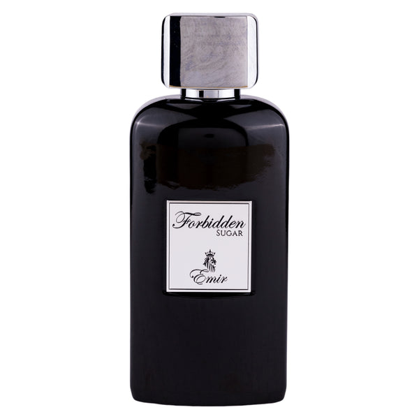 Sticla de parfum Emir Forbidden Sugar Extrait de Parfum 100 ml, design elegant si luxos, cu finisaje atent lucrate, potrivit pentru iubitorii de parfumuri orientale rafinate