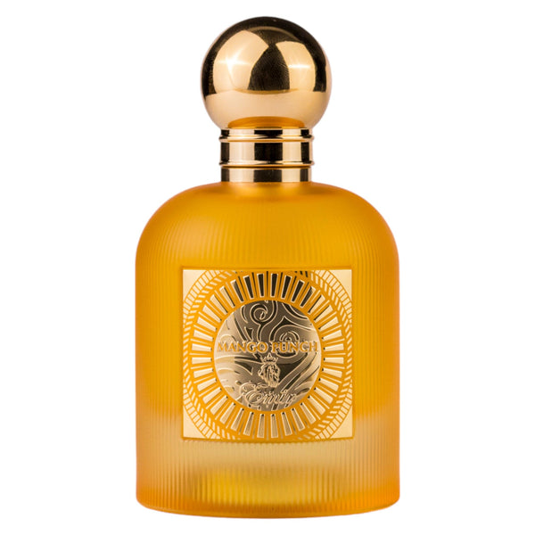 Sticla de parfum Emir Mango Punch 100 ml, design elegant si luxos, cu finisaje atent lucrate, potrivit pentru iubitorii de parfumuri orientale rafinate