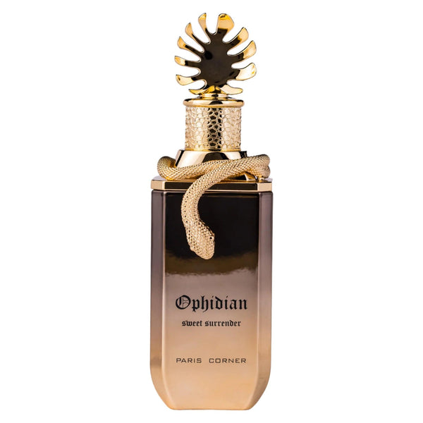 Sticla de parfum Paris Corner Ophidian Sweet Surrender 100 ml, design elegant si luxos, cu finisaje atent lucrate, potrivit pentru iubitorii de parfumuri orientale rafinate