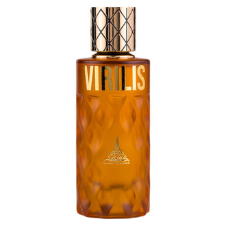 Sticla de parfum Paris Corner Virilis 100 ml, design elegant si luxos, cu finisaje atent lucrate, potrivit pentru iubitorii de parfumuri orientale rafinate