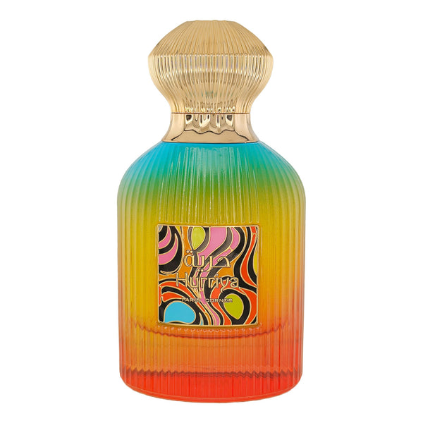 Sticla de parfum Paris Corner Hurriya 100 ml, design elegant si luxos, cu finisaje atent lucrate, potrivit pentru iubitorii de parfumuri orientale rafinate