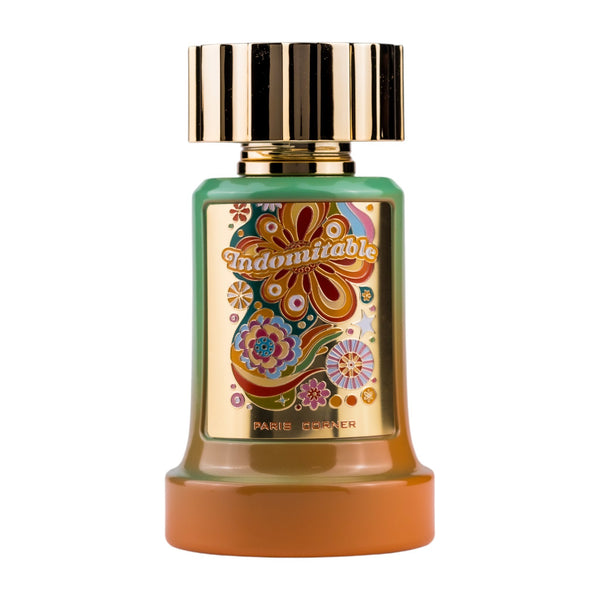 Sticla de parfum Paris Corner Indomitable 100 ml, design elegant si luxos, cu finisaje atent lucrate, potrivit pentru iubitorii de parfumuri orientale rafinate
