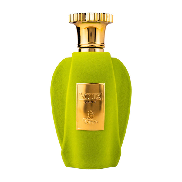 Sticla de parfum Emir Voux Zingy 100 ml, design elegant si luxos, cu finisaje atent lucrate, potrivit pentru iubitorii de parfumuri orientale rafinate