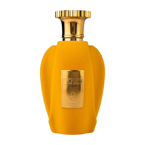 Sticla de parfum Emir Voux Zeste 100 ml, design elegant si luxos, cu finisaje atent lucrate, potrivit pentru iubitorii de parfumuri orientale rafinate