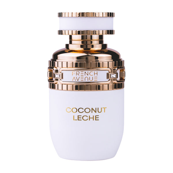 Sticla de parfum French Avenue Coconut Leche 100 ml, design elegant si luxos, cu finisaje atent lucrate, potrivit pentru iubitorii de parfumuri orientale rafinate
