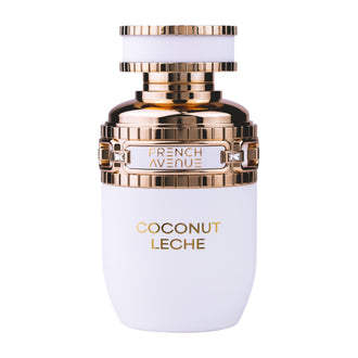 Sticla de parfum French Avenue Coconut Leche 100 ml, design elegant si luxos, cu finisaje atent lucrate, potrivit pentru iubitorii de parfumuri orientale rafinate
