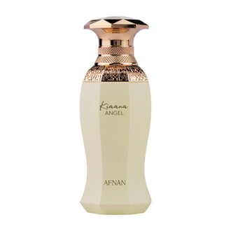 Sticla de parfum Afnan Kiaana Angel 100 ml, design elegant si luxos, cu finisaje atent lucrate, potrivit pentru iubitorii de parfumuri orientale rafinate