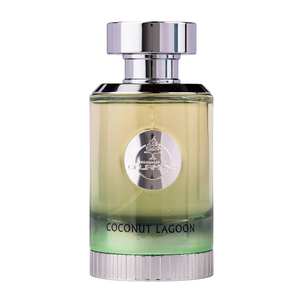 Sticla de parfum Ministry of Gourmand Coconut Lagoon 100 ml, design elegant si luxos, cu finisaje atent lucrate, potrivit pentru iubitorii de parfumuri orientale rafinate
