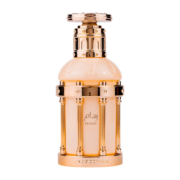 Sticla de parfum Paris Corner Reham Vanilla Mood 100 ml, design elegant si luxos, cu finisaje atent lucrate, potrivit pentru iubitorii de parfumuri orientale rafinate