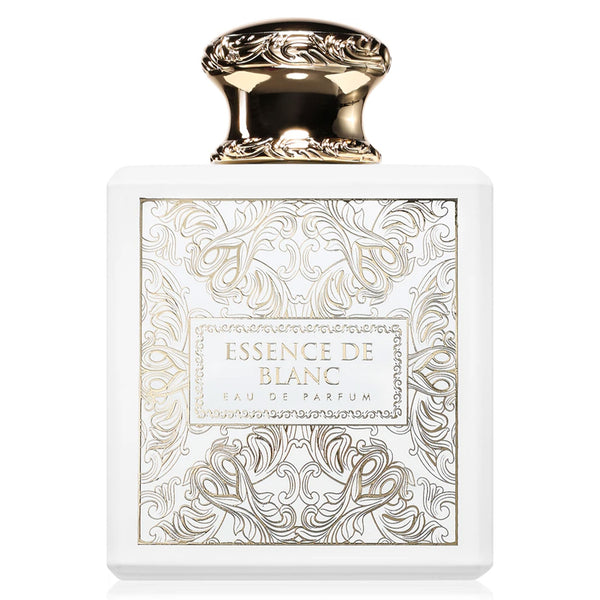 Sticla de parfum French Avenue Essence De Blanc 100 ml, design elegant si luxos, cu finisaje atent lucrate, potrivit pentru iubitorii de parfumuri orientale rafinate