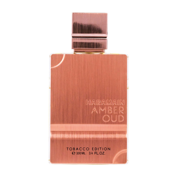 Sticla de parfum Al Haramain Amber Oud Tobacco Edition 100 ml, design elegant si luxos, cu finisaje atent lucrate, potrivit pentru iubitorii de parfumuri orientale rafinate