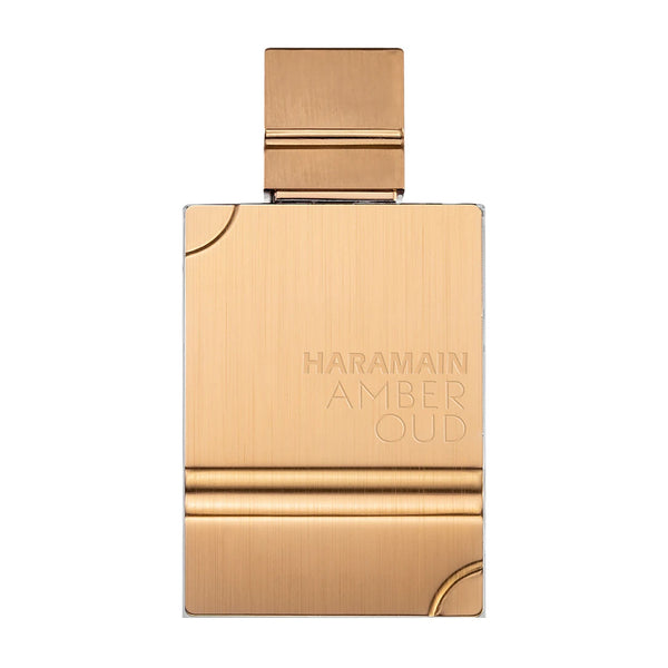 Sticla de parfum Al Haramain Amber Oud 60 ml, design elegant si luxos, cu finisaje atent lucrate, potrivit pentru iubitorii de parfumuri orientale rafinate