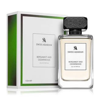Sticla de parfum Swiss Arabian Bergamot and Cedarwood CC 100 ml, design elegant si luxos, cu finisaje atent lucrate, potrivit pentru iubitorii de parfumuri orientale rafinate