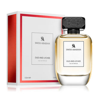 Sticla de parfum Swiss Arabian Oud and Lychee CC 100 ml, design elegant si luxos, cu finisaje atent lucrate, potrivit pentru iubitorii de parfumuri orientale rafinate