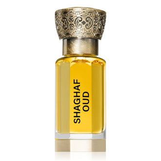 Sticla de parfum Swiss Arabian Shaghaf Oud ulei 12 ml, design elegant si luxos, cu finisaje atent lucrate, potrivit pentru iubitorii de parfumuri orientale rafinate