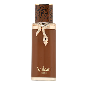Sticla de parfum French Avenue Vulcan Sable 100 ml, design elegant si luxos, cu finisaje atent lucrate, potrivit pentru iubitorii de parfumuri orientale rafinate