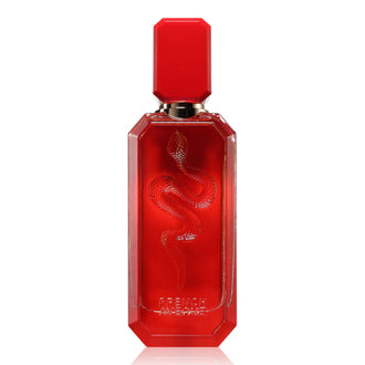 Sticla de parfum French Avenue Veneno Scarlet 100 ml, design elegant si luxos, cu finisaje atent lucrate, potrivit pentru iubitorii de parfumuri orientale rafinate