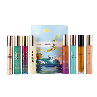 Sticla de parfum Paris Corner Discover Your Fragrance 8 x 15 ml, design elegant si luxos, cu finisaje atent lucrate, potrivit pentru iubitorii de parfumuri orientale rafinate