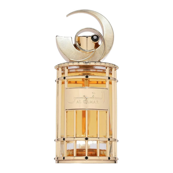 Sticla de parfum French Avenue Al Qamar 100 ml, design elegant si luxos, cu finisaje atent lucrate, potrivit pentru iubitorii de parfumuri orientale rafinate