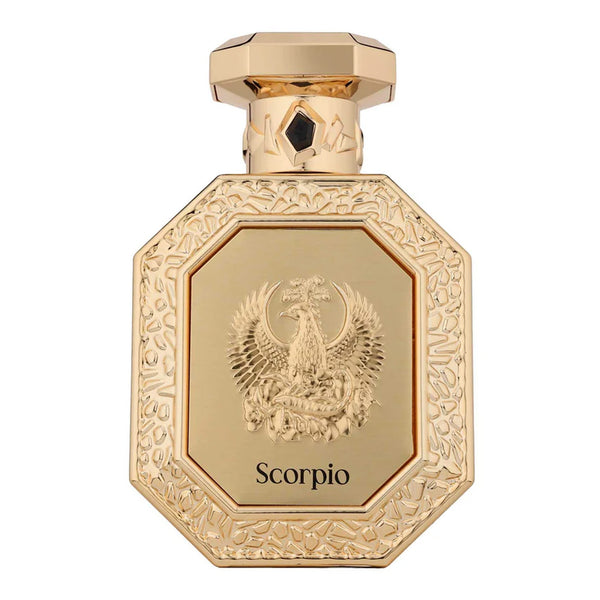 Sticla de parfum French Avenue Genesis Scorpio 90 ml, design elegant si luxos, cu finisaje atent lucrate, potrivit pentru iubitorii de parfumuri orientale rafinate