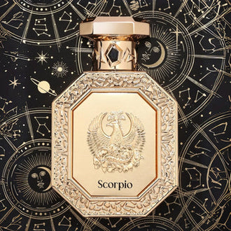 Sticla de parfum French Avenue Genesis Scorpio 90 ml, design elegant si luxos, cu finisaje atent lucrate, potrivit pentru iubitorii de parfumuri orientale rafinate