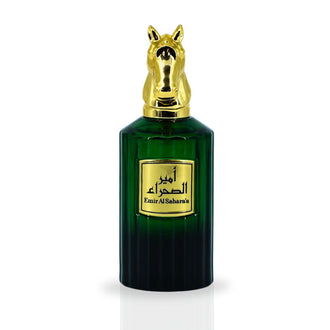 Parfum Risala Emir Al Sahara'a 90 ml, flacon cu accente arabesti traditionale.
