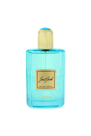 Sticla parfum Just Jack Neroli 100 ml, flacon turcoaz ce sugereaza prospetimea.