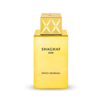 Sticla de parfum Swiss Arabian Shaghaf Oud CC 75 ml, design elegant si luxos, cu finisaje atent lucrate, potrivit pentru iubitorii de parfumuri orientale rafinate