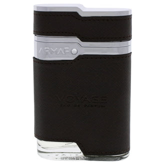 Sticla parfum Armaf Voyage 100 ml, flacon elegant in nuante de maro.