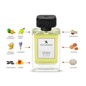Sticla de parfum Swiss Arabian Cardamom and Apple CC 100 ml, design elegant si luxos, cu finisaje atent lucrate, potrivit pentru iubitorii de parfumuri orientale rafinate