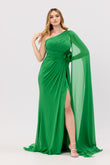 Rochie lunga eleganta, de seara, Evelyne, Verde inchis