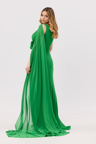 Rochie lunga eleganta, de seara, Evelyne, Verde inchis
