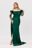 Rochie lunga eleganta, de seara, Bella, Verde