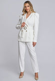Costum dama elegant Anca alb