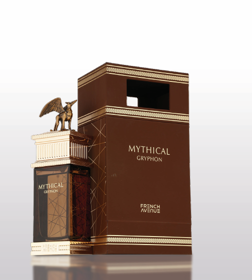 Sticla de parfum French Avenue Mythical Gryphon 100 ml, design elegant si luxos, cu finisaje atent lucrate, potrivit pentru iubitorii de parfumuri orientale rafinate