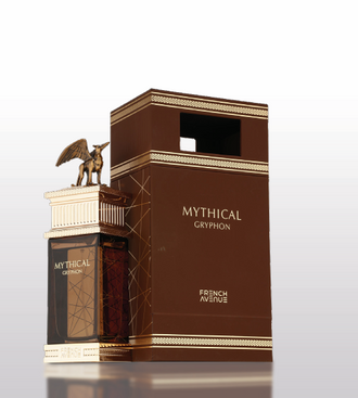 Sticla de parfum French Avenue Mythical Gryphon 100 ml, design elegant si luxos, cu finisaje atent lucrate, potrivit pentru iubitorii de parfumuri orientale rafinate