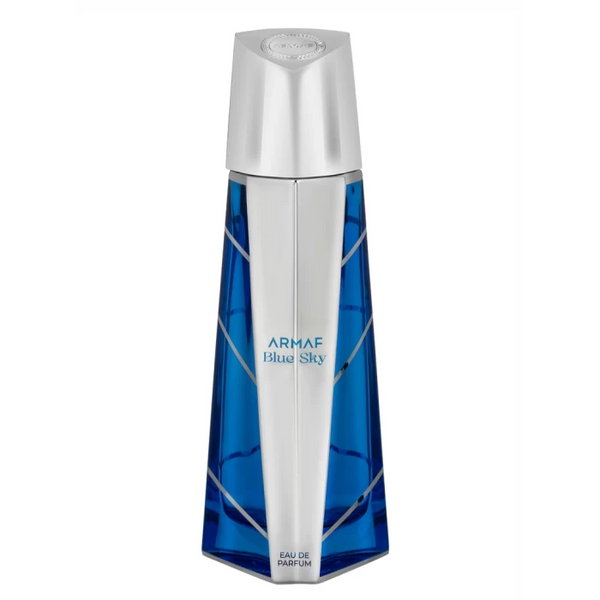 Parfum Armaf Blue Sky 105 ml, flacon albastru vibrant ce evoca cerul senin.