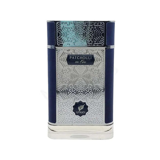 Sticla de parfum Afnan Patchouli on Fire 80 ml, design elegant si luxos, cu finisaje atent lucrate, potrivit pentru iubitorii de parfumuri orientale rafinate
