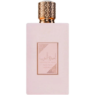 Sticla parfum Asdaaf Ameerat Prive Rose 100 ml, design feminin in tonuri de roz.