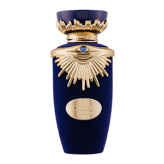 Parfum Lattafa Emaan 100 ml, flacon albastru cu design elegant si regal.