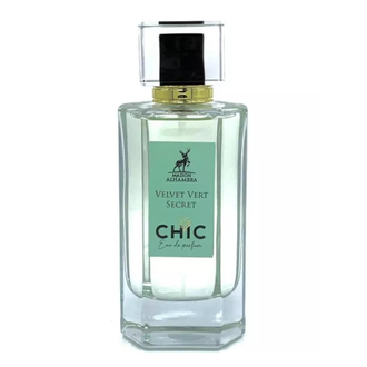 Sticla parfum Alhambra Chic Velvet Vert Secret 100 ml, finisaj catifelat si elegant.