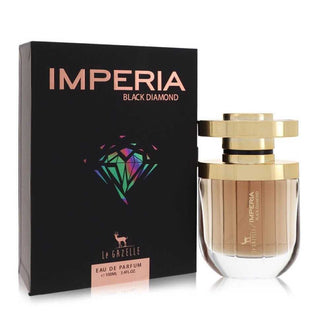 Sticla parfum Le Gazelle Imperia Black Diamond 100 ml, flacon negru luxos cu cristale.